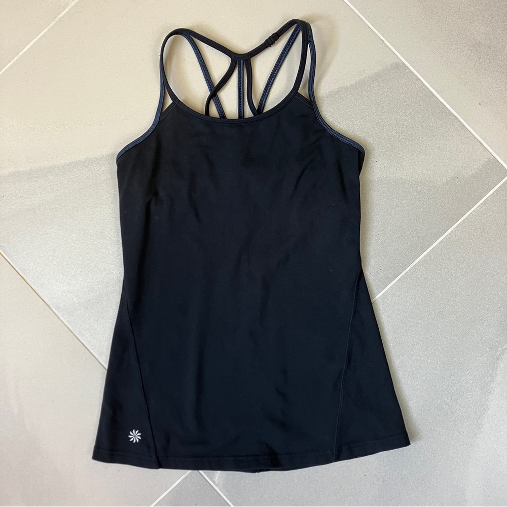 Athleta Black Strappy Activewear Tank Top Women’s XS.